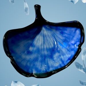 Vtg North American Trading Co Japan tonsui sauce dipping bowl Ginkgo Leaf